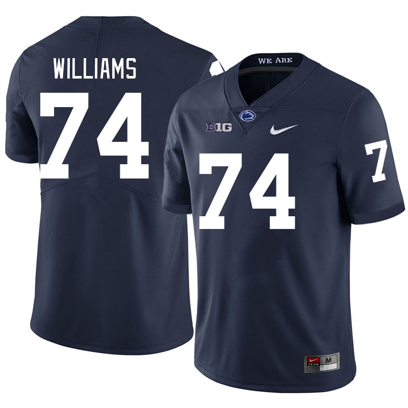 Men #74 J'ven Williams Penn State Nittany Lions College Football Jerseys Stitched-Navy